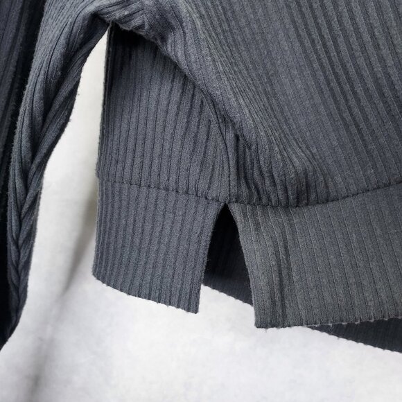 AS Revival by Altar'd State Hoodie Women's Sm Gray Rib Knit Crop Sweatshirt NEW - Picture 9 of 13